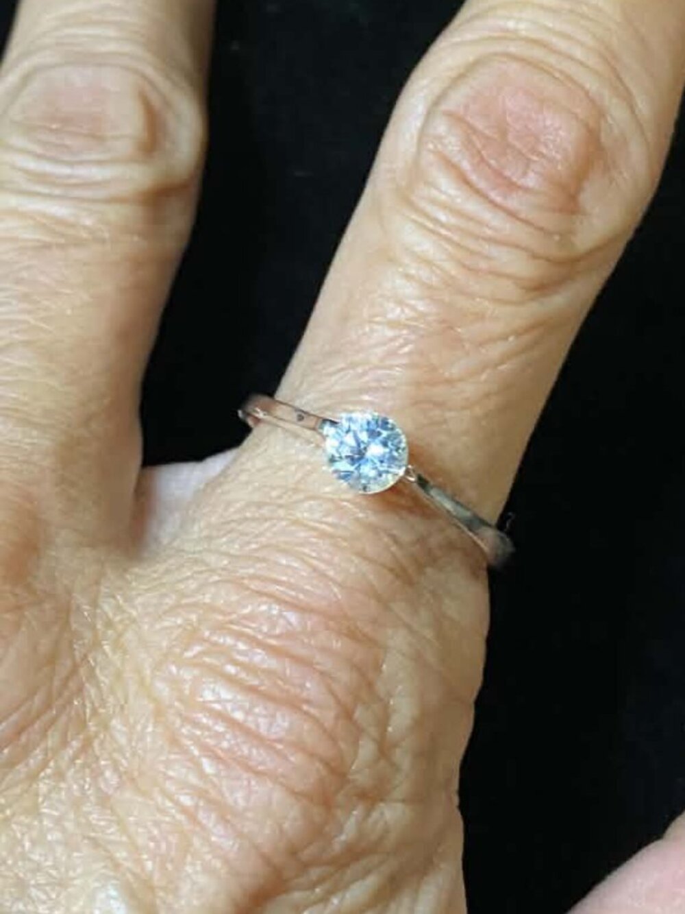 .925 Sterling Silver Cubic Zirconia Solitaire Promise Engagement Ring